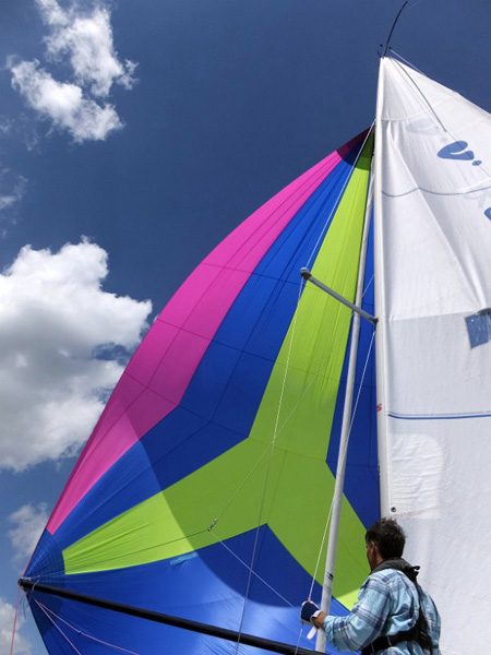 Spinnakertraining 2014 durch die  Segelschule Rehbach.